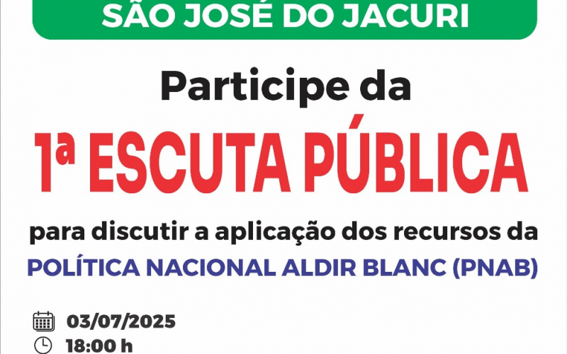 Participe da 1ª Escuta Pública
